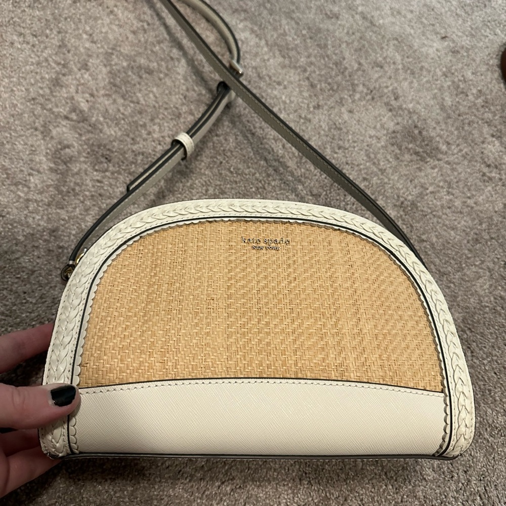 FOR SPRING!!! Kate spade cream leather basket panel crossbody bag
